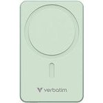 Verbatim Power Bank With Wireless Charging 5V, Phone charching, 10000mAh, Magnetic Attachement, Green - (32228)