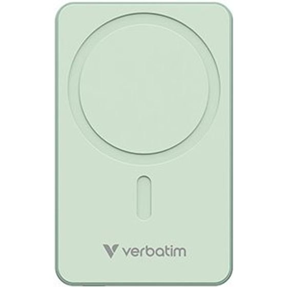 Verbatim Power Bank With Wireless Charging 5V, Phone charching, 10000mAh, Magnetic Attachement, Green - (32228)