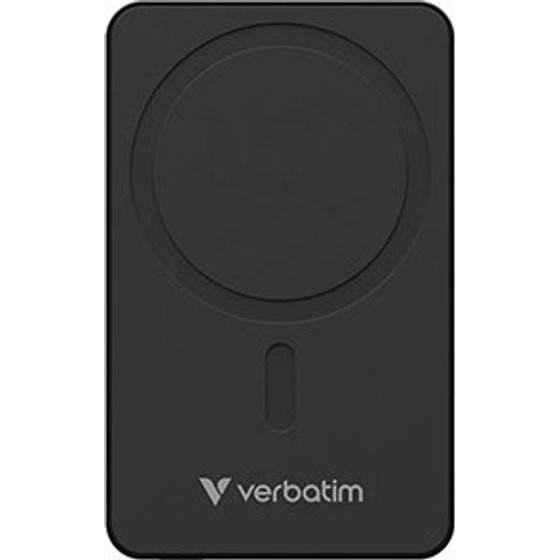 Verbatim Power Bank With Wireless Charging 5V, Phone charching, 5000mAh, Magnetic Attachement, Black - (32225)