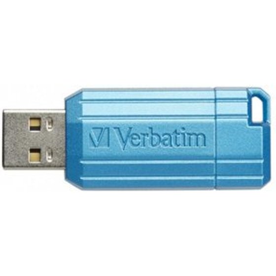 Verbatim Usb Flash disk, Usb 2.0, 128GB, Store,N,Go PinStripe, blue, For Data Archiving - (49461)
