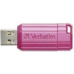 Verbatim Usb Flash disk, Usb 2.0, 128GB, Store,N,Go PinStripe, pink, For Data Archiving - (49460)