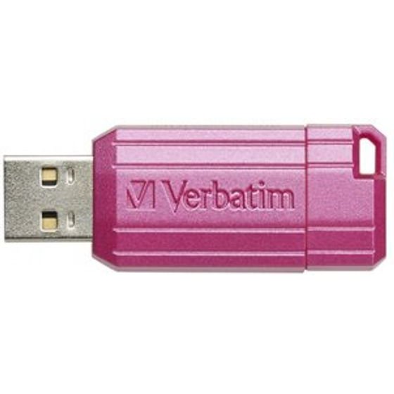 Verbatim Usb Flash disk, Usb 2.0, 128GB, Store,N,Go PinStripe, pink, For Data Archiving - (49460)