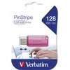 Verbatim Usb Flash disk, Usb 2.0, 128GB, Store,N,Go PinStripe, pink, For Data Archiving - (49460)