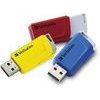 Verbatim Usb Flash disk, Usb 3.0, 16GB, Store N Click, Colour mix, Usb A, With Retractable connector, 3 Pcs - (49306)