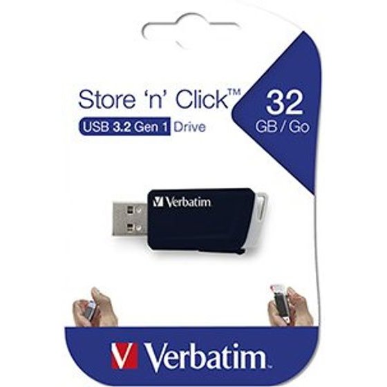 Verbatim Usb Flash disk, Usb 3.0, 32GB, Store N Click, black, Usb A, With Telescopic Connector - (49307)