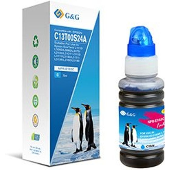 G&G compatible ink with C13T00S24A, cyan - (NPR-E103C-70ml-B)