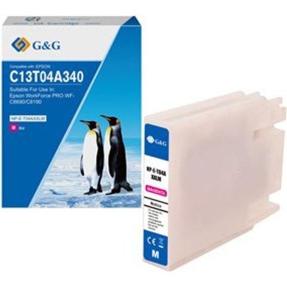G&G compatible ink with C13T04A340, magenta, 8000p - (NP-E-T04AXXLM-A)