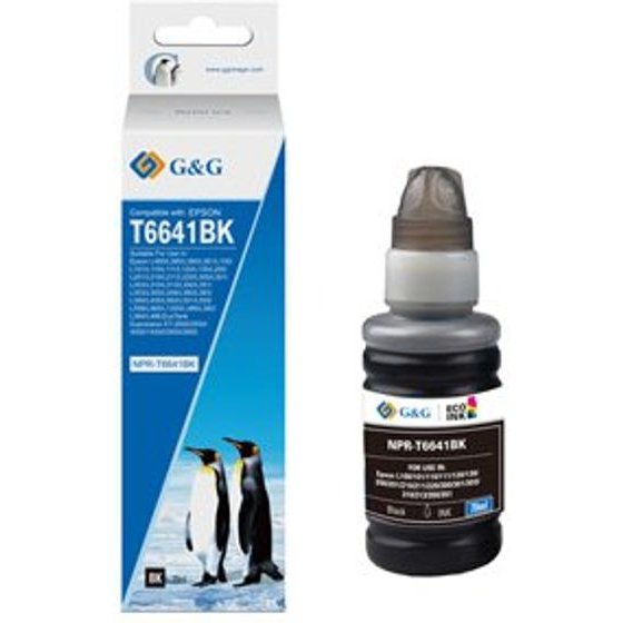 G&G compatible ink with C13T66414A, black - (NPR-T6641BK-70ml-D)