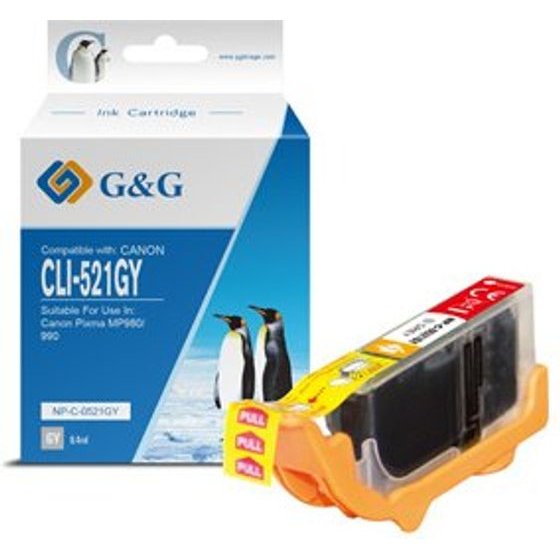 G&G compatible ink with CLI521GY, 2937B001, grey, 8.4ml - (NP-C-0521GY)