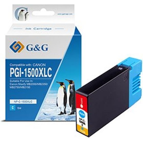 G&G compatible ink with PGI 1500XL, cyan - (NP-C-1500XLC/C)