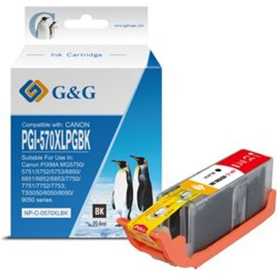 G&G compatible ink with PGI-570XLBK, black, 20,4ml, ml - (NP-C-0PG570XLBK)
