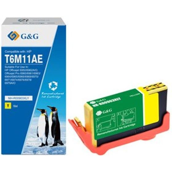 G&G compatible ink with T6M11AE, HP 903XL, yellow, 825p - (NH-R00903XLY)