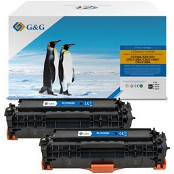 G&G compatible toner with HP CC530A, CE410X, CF380X, Canon CRG118, CRG718, C, HP 304A, black, 3500p - (GG-CH530FUBK)