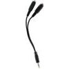 Logo Audio multiplug, Jack (3.5mm) M - 2x Jack (3.5mm) F, 0.2 m, stereo, black, cable, EOL - (26857)