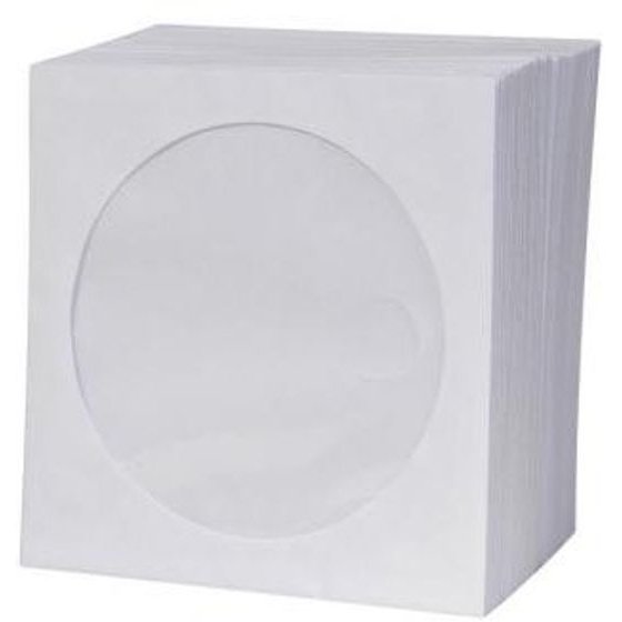 Logo Box for 1 pcs CD, paper, white, with window, , 100-pack - (21991)