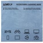 Logo Cleaning wipe, microfiber, with printing, gossamer, 15x17cm, blue, - (21703)