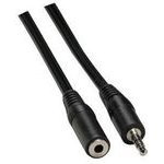 Logo Extension audio cable Jack (3.5mm) M - Jack (3.5mm) F, 3m, black, - (14833)