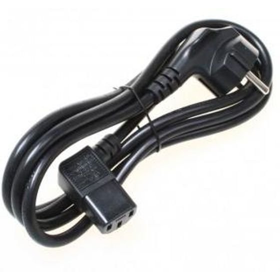 Logo Power cable 230V feed, CEE7 (plug) - C13, 2m, VDE approved, black, , angled - (37087)