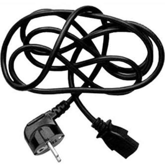 Logo Power cable 230V feed, CEE7 (plug) - C13, 2m, VDE approved, black, - (65923)
