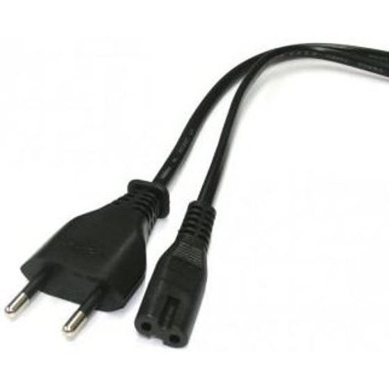 Logo Power cable 230V feed, CEE7/16 (euro socket) - C7, 2m, VDE approved, black, , 2-pin end, EOL - (24614)