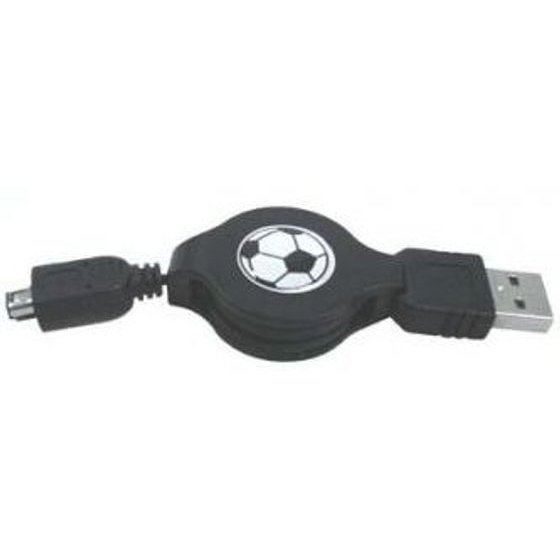 Logo USB cable (1.1), USB A male - 4-pin M, 0.7m, coiling, black, HIROSE, EOL - (14870)
