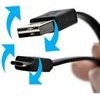 Logo USB cable (2.0), USB A M reversible - microUSB M reversible, 0.3m, slim, black, double sided, EOL - (KURSXJS03BQL)