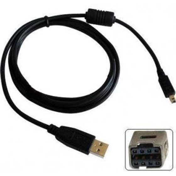 Logo USB cable (2.0), USB A male - 8-pin M, 1.8m, black, blister pack, MINOLTA, EOL - (31179)