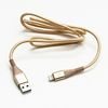 Logo USB cable (2.0), USB A male - Apple Lightning M, 1m, MFi certification, 5V / 2.4A, gold, box, nylon braided, aluminium connec - (KUATCML10ZBL)