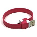Logo USB cable (2.0), USB A male - microUSB M, 0.25m, pink, blister pack, bracelet, EOL - (KUAMXJS03UQL)