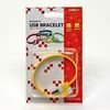 Logo USB cable (2.0), USB A male - microUSB M, 0.25m, yellow, blister pack, bracelet, EOL - (KUAMXJS03YQL)