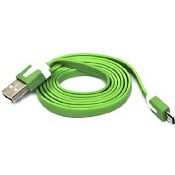 Logo USB cable (2.0), USB A male - microUSB M, 1m, slim, green, blister pack, EOL - (KUAKXJS10GQL)