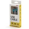 Logo USB cable (2.0), USB A male - microUSB M, 2m, 480 Mb/s, 5V/1A, blue, box, nylon braided, aluminium connector cover, EOL - (KUARCTL20CBL)