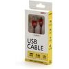 Logo USB cable (2.0), USB A male - microUSB M, 2m, 480 Mb/s, 5V/1A, red, box, nylon braided, aluminium connector cover, EOL - (KUARCTL20MBL)
