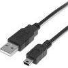 Logo USB cable (2.0), USB A male - miniUSB M, 1.8m, black, blister pack, EOL - (17065)