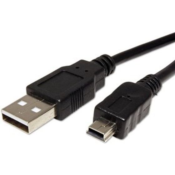 Logo USB cable (2.0), USB A male - miniUSB M, 1.8m, black, blister pack, EOL - (17065)