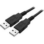 Logo USB cable (2.0), USB A male - USB A male, 1.8m, black, blister pack, High Speed, EOL - (41993)