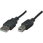 Logo USB cable (2.0), USB A male - USB B male, 1.8m, blister pack - (17057)