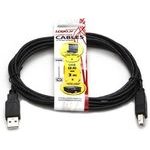 Logo USB cable (2.0), USB A male - USB B male, 3m, black - (10219)