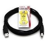Logo USB cable (2.0), USB A male - USB B male, 3m, black - (30261)