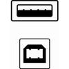 Logo USB cable (2.0), USB A male - USB B male, 3m, black, blister pack - (17059)