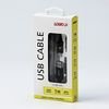 Logo USB cable (3.2 gen 1), USB A male - USB C M, 1m, 5 Gb/s, 5V/3A, black, box, nylon braided, aluminium connector cover, EOL - (KUAHDTL10BBL)