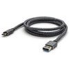 Logo USB cable (3.2 gen 1), USB A male - USB C M, 2m, 5 Gb/s, 5V/2A, grey, box, metal braid, aluminum connector cover, EOL - (KUAHDTA20ABL)