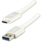 Logo USB cable (3.2 gen 1), USB A male - USB C M, 2m, 5 Gb/s, 5V/3A, white, box, nylon braided, aluminium connector cover, EOL - (KUAHDTL20TBL)