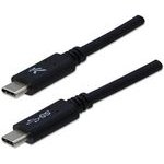 Logo USB cable (3.2 gen 1), USB C M - USB C M, 1m, 5 Gb/s, 5V/3A, black, blister pack, EOL - (KUEHDTS10BQL)