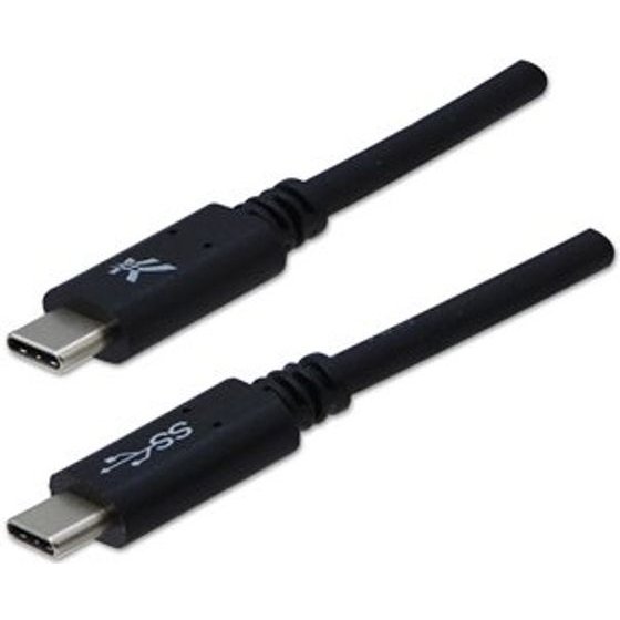 Logo USB cable (3.2 gen 1), USB C M - USB C M, 1m, 5 Gb/s, 5V/3A, black, blister pack, EOL - (KUEHDTS10BQL)