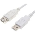 Logo USB extension (2.0), USB A male - USB A F, 0.3m, white, blister pack, EOL - (40610)
