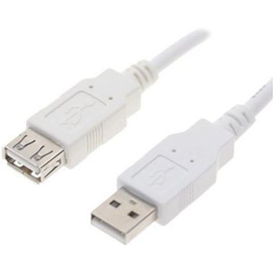 Logo USB extension (2.0), USB A male - USB A F, 0.3m, white, blister pack, EOL - (40610)