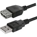 Logo USB extension (2.0), USB A male - USB A F, 1.8m, black, blister pack, EOL - (17058)