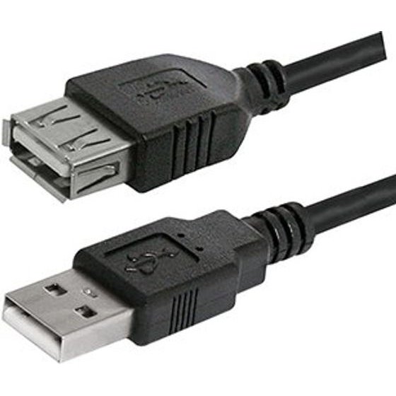 Logo USB extension (2.0), USB A male - USB A F, 1.8m, black, blister pack, EOL - (17058)