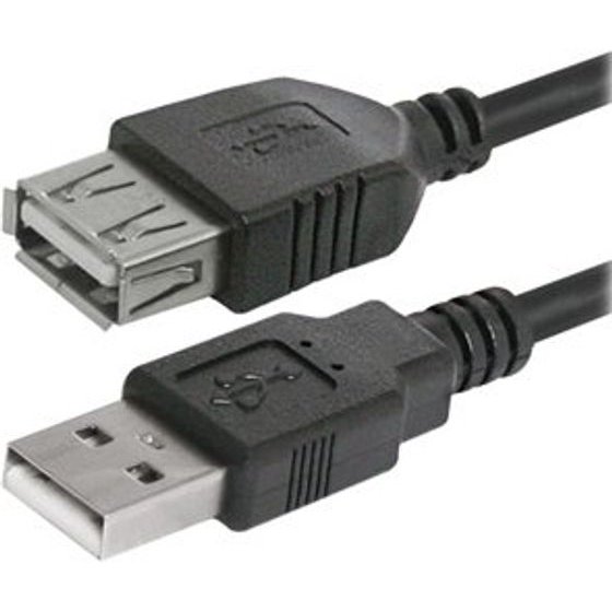 Logo USB extension (2.0), USB A male - USB A F, 3m, black, blister pack, EOL - (17060)